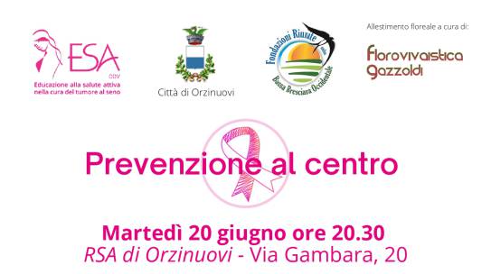 Prevenzione al centro, una serata per approfondire