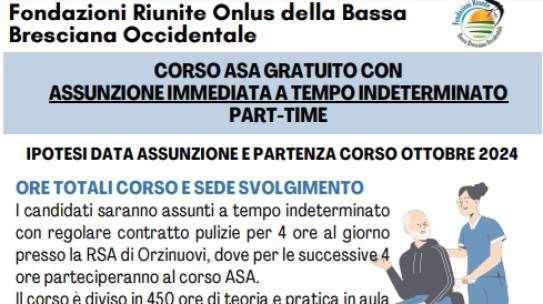 Corso gratuito ASA presso la RSA di Orzinuovi